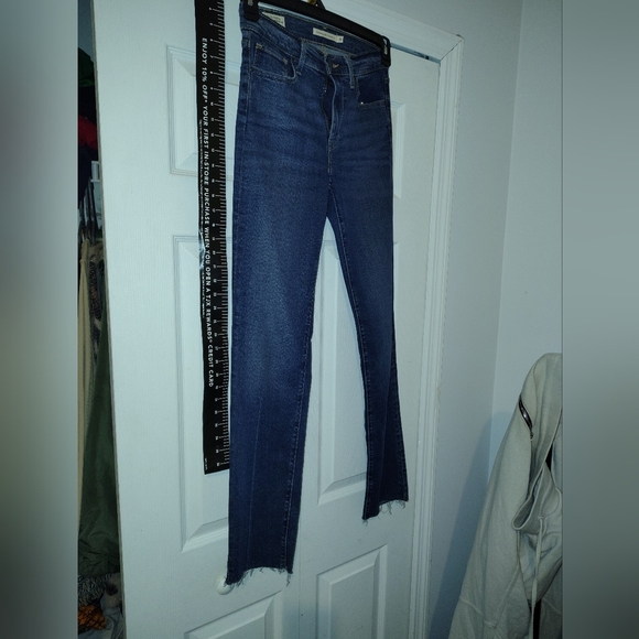 Levi's Blue Slim Straight Women's Red Tab High Waisted Jeans - Picture 4 of 16